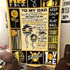 To My Dad It's Not Easy For A Man to Raise A Woman Fleece Blanket - A Heartfelt Gift for Your Dad with Bed Set For Girls