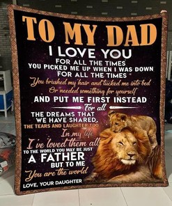 To My Dad I've Loved Them All Fleece Blanket For Dad From Daughter - A Sentimental Gift for Your Father Blanket