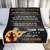 To My Dad Thank You For Your Sacrifices Fleece Blanket - Gratitude for Your Military Veteran Father with Bed Set Twin