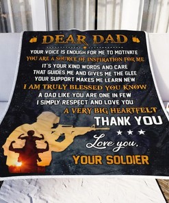 To My Dad Thank You For Your Sacrifices Fleece Blanket - Gratitude for Your Military Veteran Father with Bed Set Twin