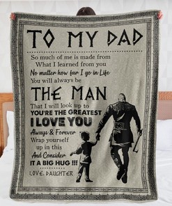 To My Dad Viking I Love You Always and Forever Blanket - A Heartfelt Gift for Your Dad with Bed Set Twin