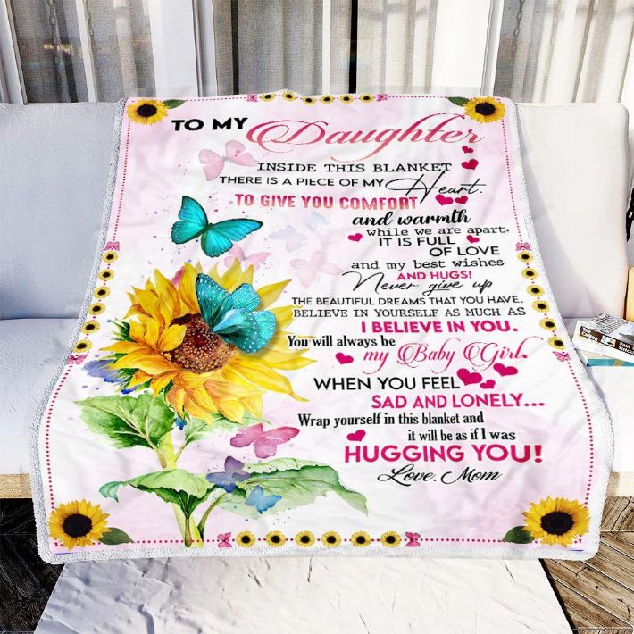 To My Daughter Butterfly Themed Quilt Bedding Set for Moms to Gift their Daughter