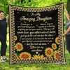 To My Daughter From Parents Sunflower Quilt Blanket