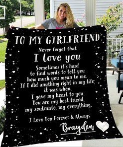 To My Girlfriend I'd Find and Choose You Fleece Blanket - A Heartfelt Gift for Your Soulmate with Bed Set Cute