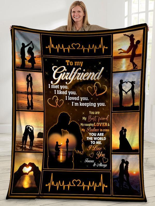 To My Girlfriend Love You Good Night Baby Blanket - A Sweet and Romantic Gift for Your Beloved with Quilt Bedding Set