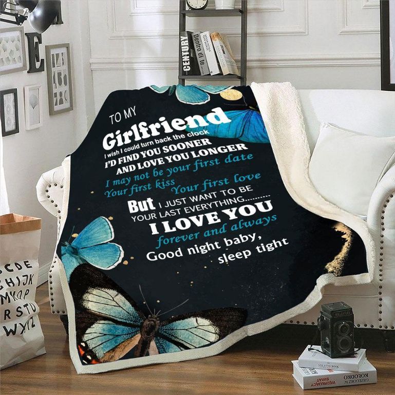 To My Girlfriend You Make Me Happy Every Night Romantic Blanket - A Romantic Gift for Your Love with Quilt Bedding Set