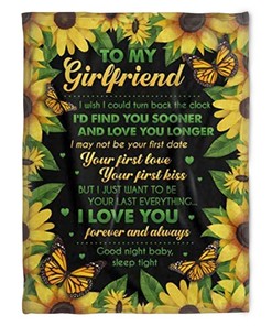 To My Girlfriend You Mean The World To Me Fleece Blanket Quilt Blanket Bed Set For Girls