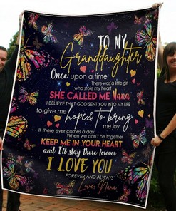 To My Granddaughter - Butterfly Themed Quilt Bedding Set with Heartwarming Quotes