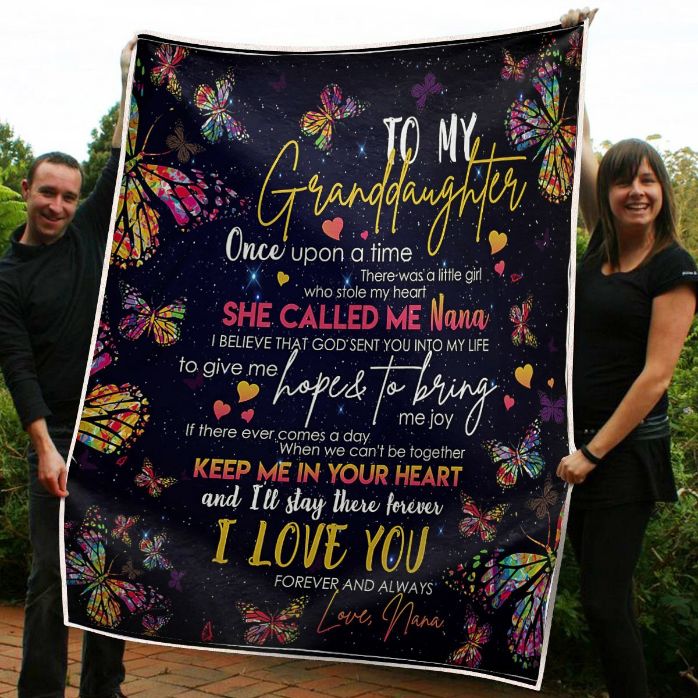 To My Granddaughter - Butterfly Themed Quilt Bedding Set with Heartwarming Quotes