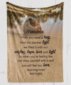 To My Grandma We Filled It With Our Wishes Fleece Blanket for Family Birthday Grandma for Her with Quilt Bedding Set