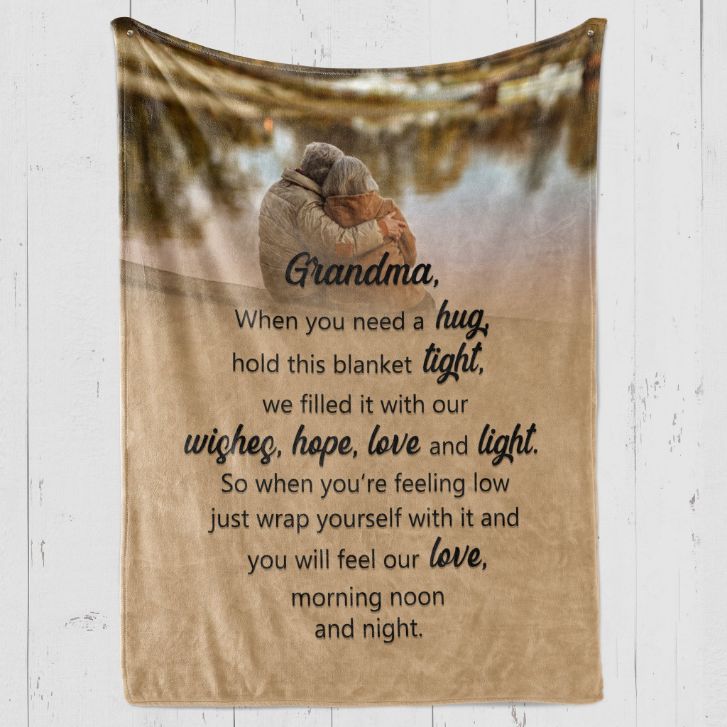 To My Grandma We Filled It With Our Wishes Fleece Blanket for Family Birthday Grandma for Her with Quilt Bedding Set
