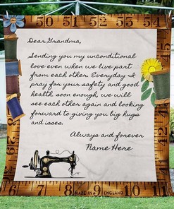 To My Grandma With Love - Personalized Quilt Blanket for Quilting Enthusiasts