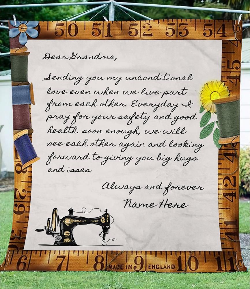 To My Grandma With Love - Personalized Quilt Blanket for Quilting Enthusiasts