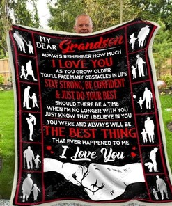 To My Grandson Fleece Blanket Quilt Bedding Set - Show Your Grandson Some Love