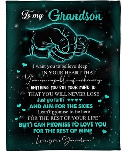 To My Grandson I Promise Eternal Love Fleece Blanket with Personalized Touch