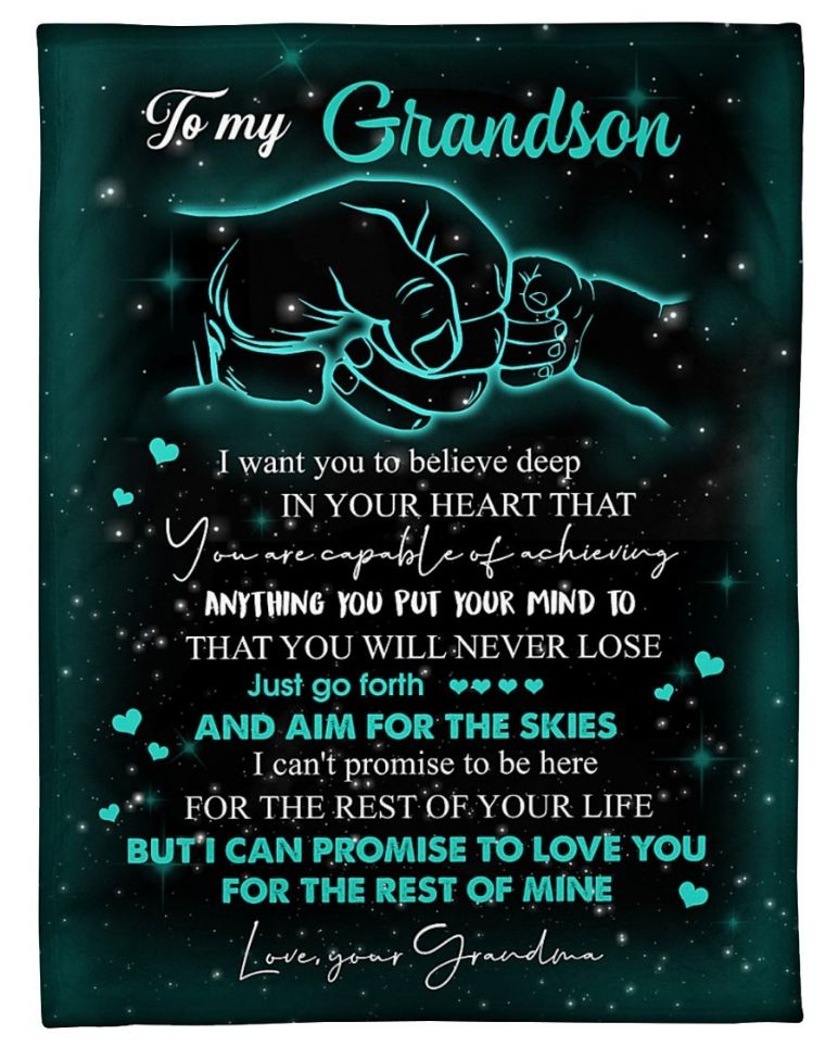 To My Grandson I Promise Eternal Love Fleece Blanket with Personalized Touch
