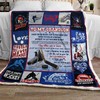 To My Grandson Ice Hockey Fleece Blanket Quilt Bedding Set for Sports Fans