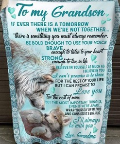 To My Grandson I'll Always Be With You Quilt Bedding Set for Grandson Birthday from Grandma with Quilt Blanket