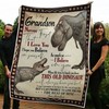 To My Grandson Old Dinosaur Believe In Yourself From Grandma Fleece Blanket Quilt Set for Kids