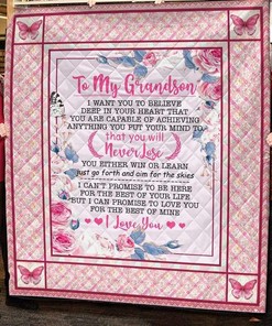 To My Grandson Personalized Quilt Blanket - I can Promise to Love You for the Rest of Mine for Kids