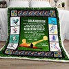 To My Grandson Soccer Fleece Blanket Quilt Bedding Set For Grandson
