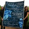 To My Grandson Wolf Plush Blanket, Great Gift for Grandson's Birthday