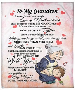 To My Grandson You Are Smarter Than You Think Fleece Blanket From Grandma to Grandson with Personalization
