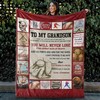 To My Grandson You Will Never Lose From Grandma To Grandson Fleece Blanket For Baseball Lovers For Grandson