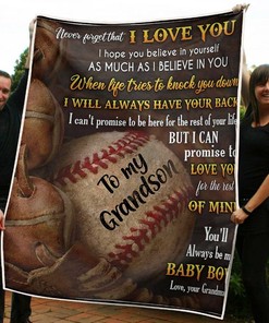 To My Grandson from Grandma Quilt Bedding Set with Heartfelt Message