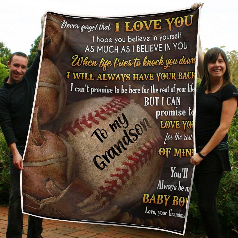 To My Grandson from Grandma Quilt Bedding Set with Heartfelt Message