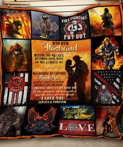 To My Husband Firefighter Quilt Bedding Set - For A Hero And A Lover