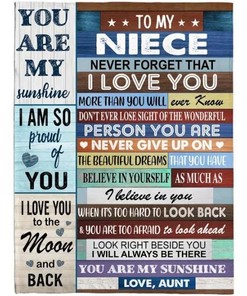 To My Niece Never Give Up Blanket from Aunt - Show Your Love for Your Niece