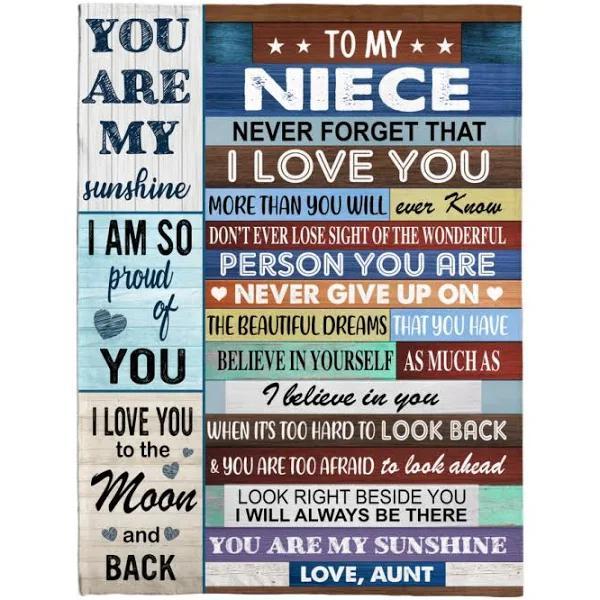 To My Niece Never Give Up Blanket from Aunt - Show Your Love for Your Niece