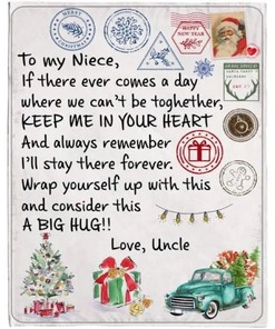 To My Niece Wrap Yourself Up Consider Big Hug Keep Me In Your Heart Christmas Uncle Blanket Christmas Ideas Full-Size
