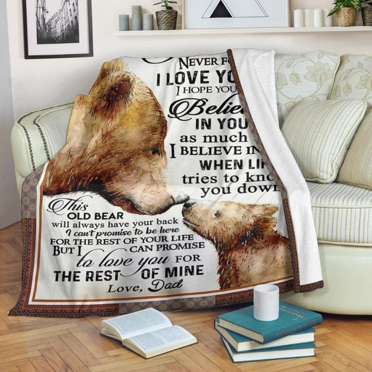 To My Son Bear Believe in Yourself Quilt Bedding Set - Encourage Your Son with Some Cozy Words of Wisdom