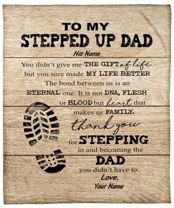 To My Stepped Up Dad Blanket for Step Dad Birthday - Show Your Love for Your Stepdad