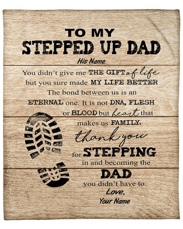 To My Stepped Up Dad Blanket for Step Dad Birthday - Show Your Love for Your Stepdad