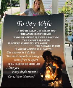 To My Wife I Will Always Be With You: Quilt Bedding Set For Fiancee on Valentine's Day with Fleece Blanket