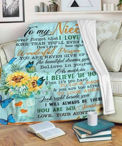 To Niece Never Forget That I Love You More Than You'll Ever Know Blanket - Special Anniversary Gift for Niece for Girls
