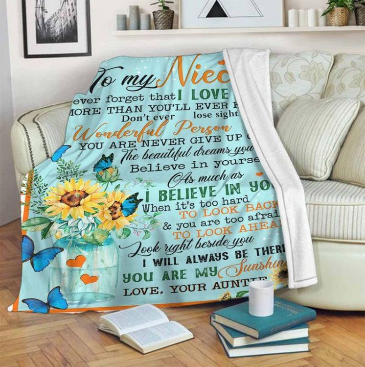 To Niece Never Forget That I Love You More Than You'll Ever Know Blanket - Special Anniversary Gift for Niece for Girls