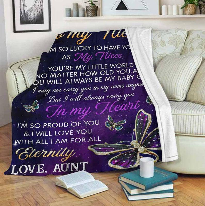 To Niece Personalized Quilt Blanket - I'm So Lucky To Have You As My Niece