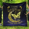 To the Moon and Back Butterfly Quilt Blanket, Perfect Gift for Butterfly Lovers