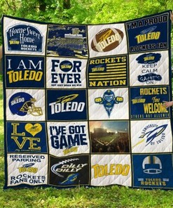Toledo Rocket Collection Quilt Bedding Set for Sports Supporters and Fans