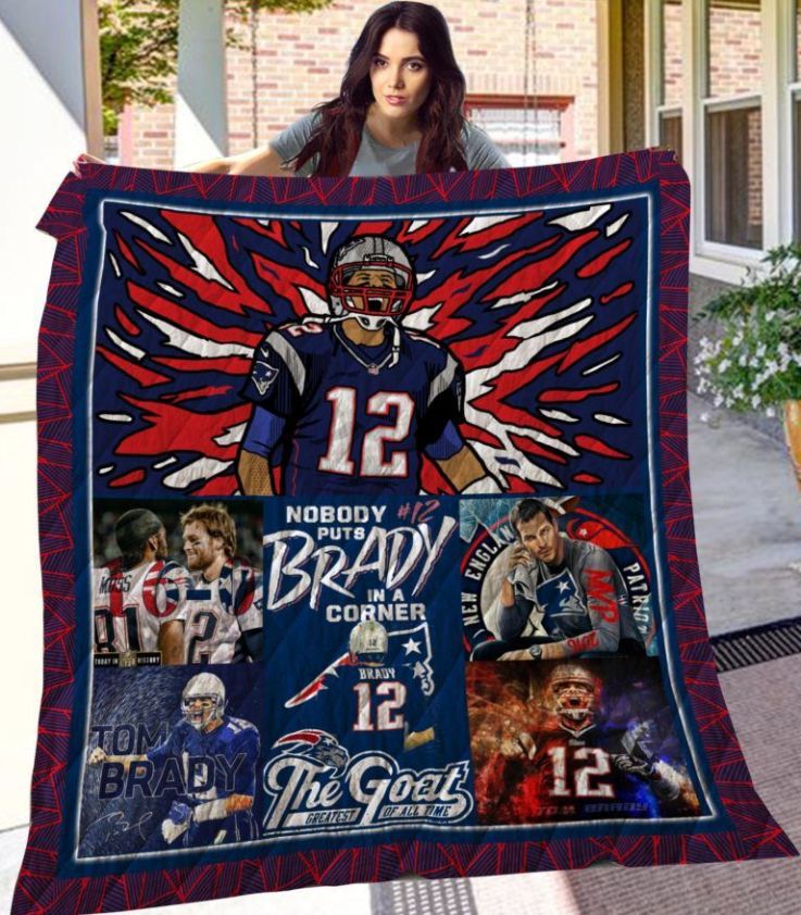 Tom Brady 12 The Goat Quilt Bedding Set with Full Size Quilt Bed Set, Great Gifts for Fans