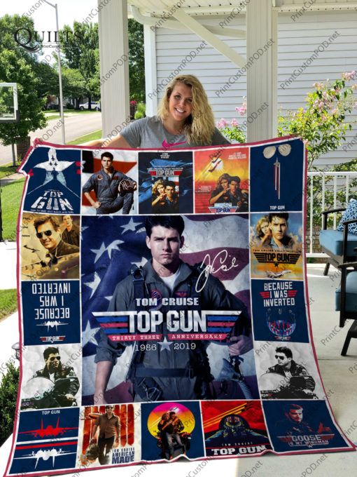 Top Gun Tom Cruise 1986 - 2019 Quilt Blanket for Action Film Fans