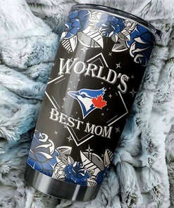 Toronto Blue Jays MLB Tumbler for World's Best Moms with personalized design and MLB logo
