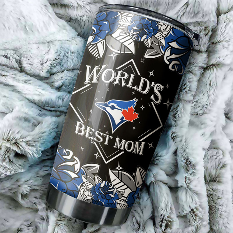 Toronto Blue Jays MLB Tumbler for World's Best Moms with personalized design and MLB logo