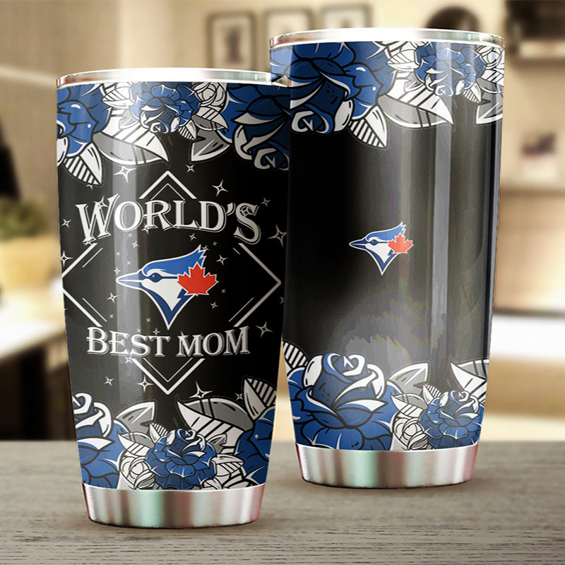 Toronto Blue Jays MLB Tumbler for World's Best Moms with personalized design and MLB logo - Image 2