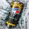 Toronto Blue Jays MLB Tumbler with Beautiful Sunflower Design and MLB Logo