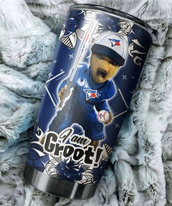 Toronto Blue Jays MLB Tumbler with I Am Groot Design for Baseball Fans